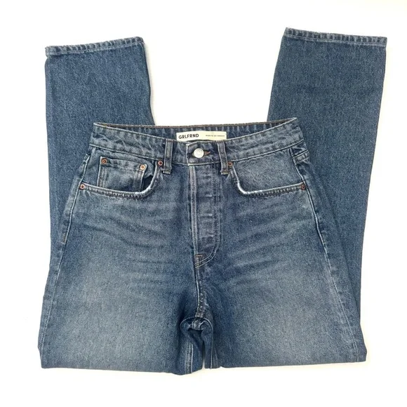 GRLFRND The Karolina High Rise Straight Crop Jeans Size 26 - Picture 4 of 11